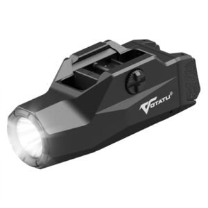 VOTATU HT20 Pistol Light, 1600 Lumens Adjustable Rail Keys Tactical Flashlight, Fits Compact & Full Size Guns with GL Style and 1913 Picatinny Rail, Rechargeable LED Light