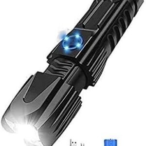 The Brightest Flashlight in The World Rechargeable Flashlight, Super Bright LED Tactical Waterproof Torch,5300 High Lumens 4 Light Modes for Camping,Hiking and Emergency