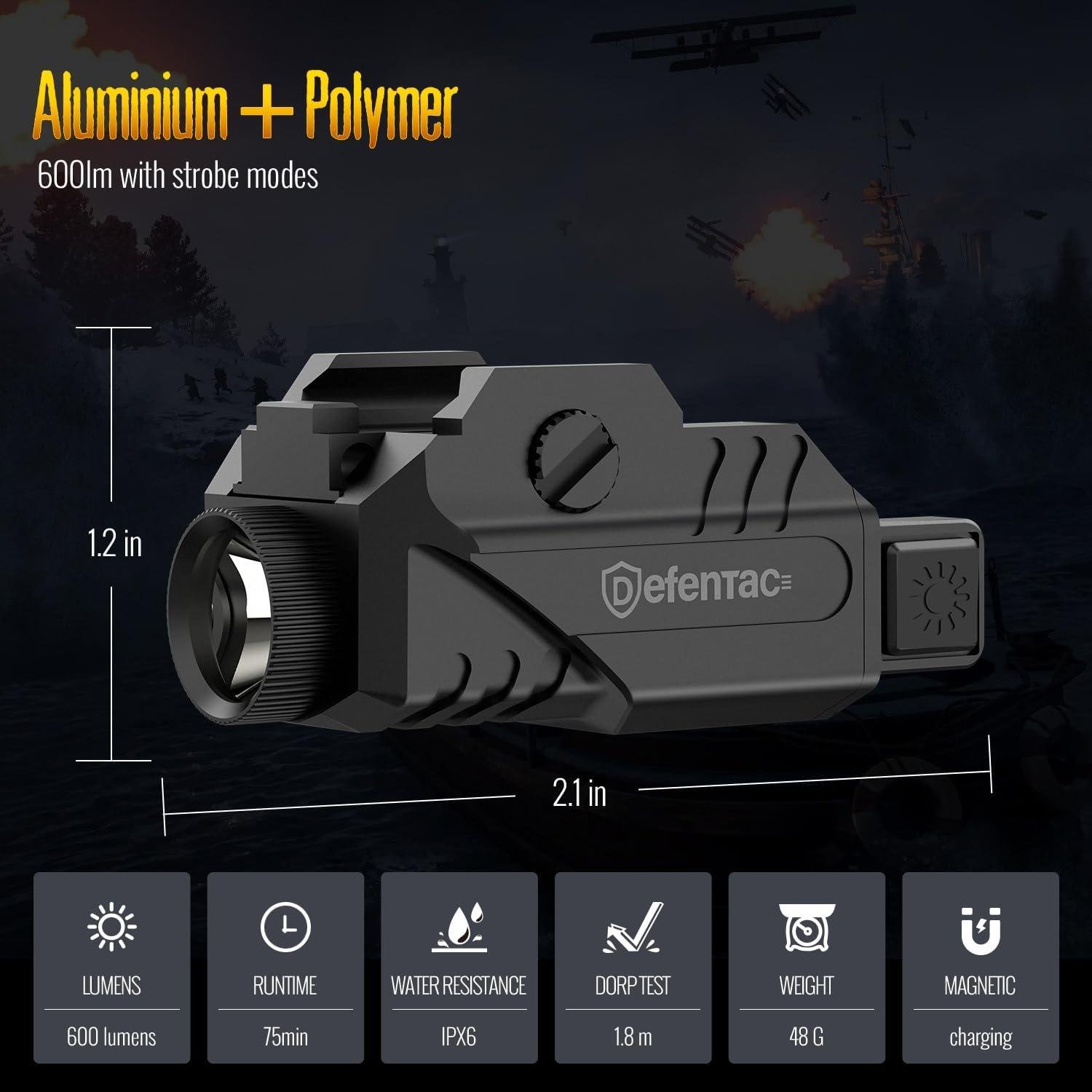 We test DEFENTAC's 600-Lumen Pistol light & Strobe