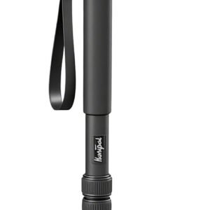 HUNTPAL Hunting Monopod Shooting Tripod Stick Gun Rifle Rest | Tiltable and Horizontally Rotatable Tri-Stand Tripod Base, 21"-65" Matt Aluminum, V Yoke Head, For Hunter and Shooter
