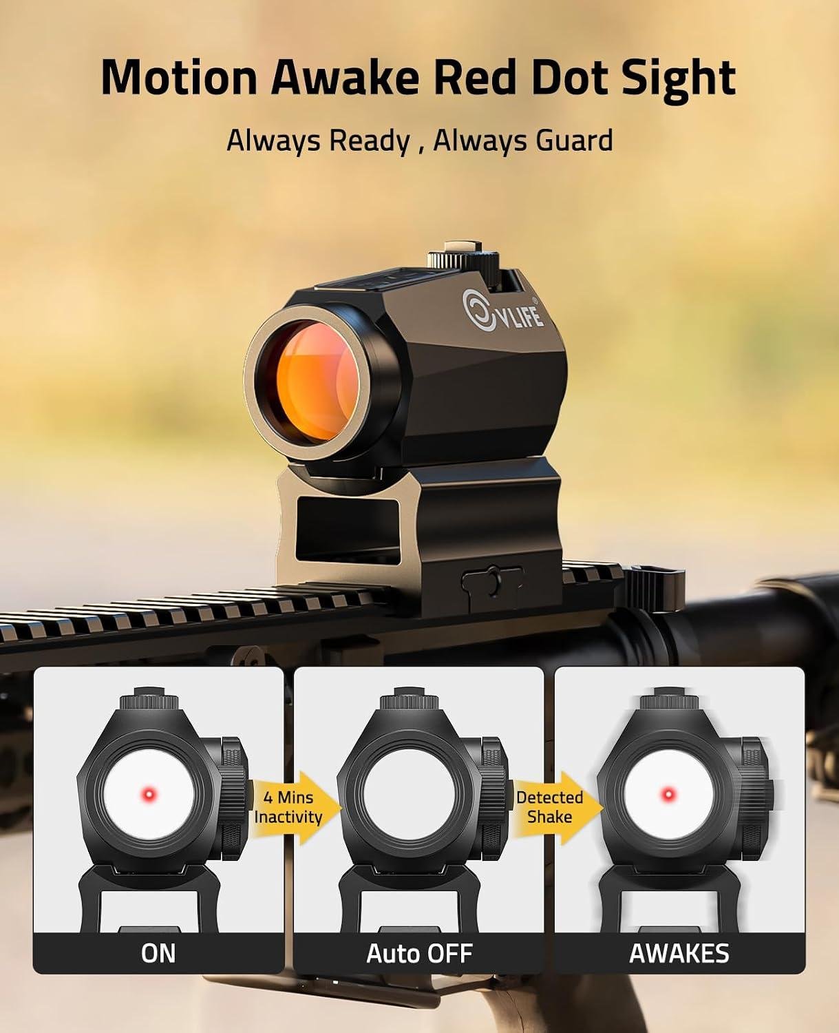 we Test‌ CVLIFE's JackalHowl: A Motion-Awake 2MOA Sight