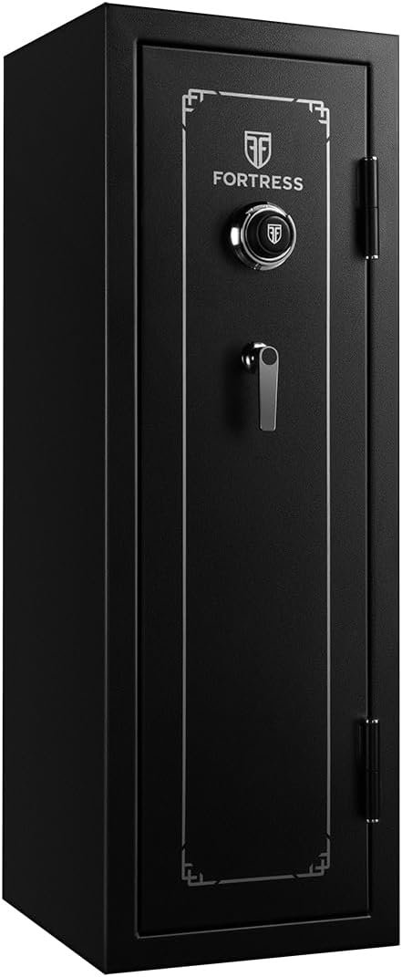 Fortress 14-Gun Fireproof Safe with Combination Lock, Black | 14-Gun with Combination Lock