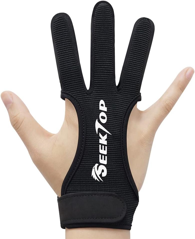 Archery Gloves Shooting Hunting Leather Three Finger Protector for Youth Adult Beginner