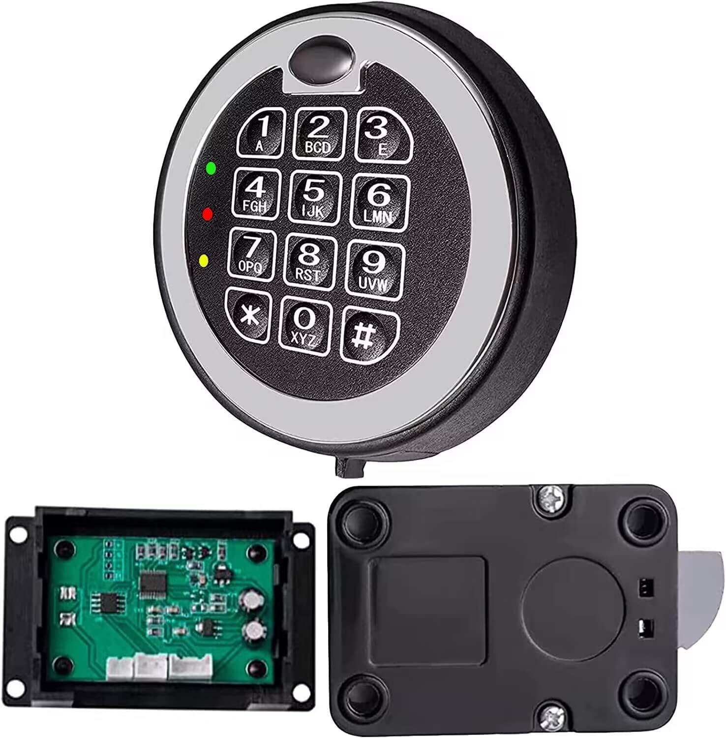 Fireproof Gun Safe Lock Replacement with Swing bolt Lock, Chrome Electronic Digital Keypad Electronic Safe Lock 5 User Code and 1 Master Code for Safe Box Lock