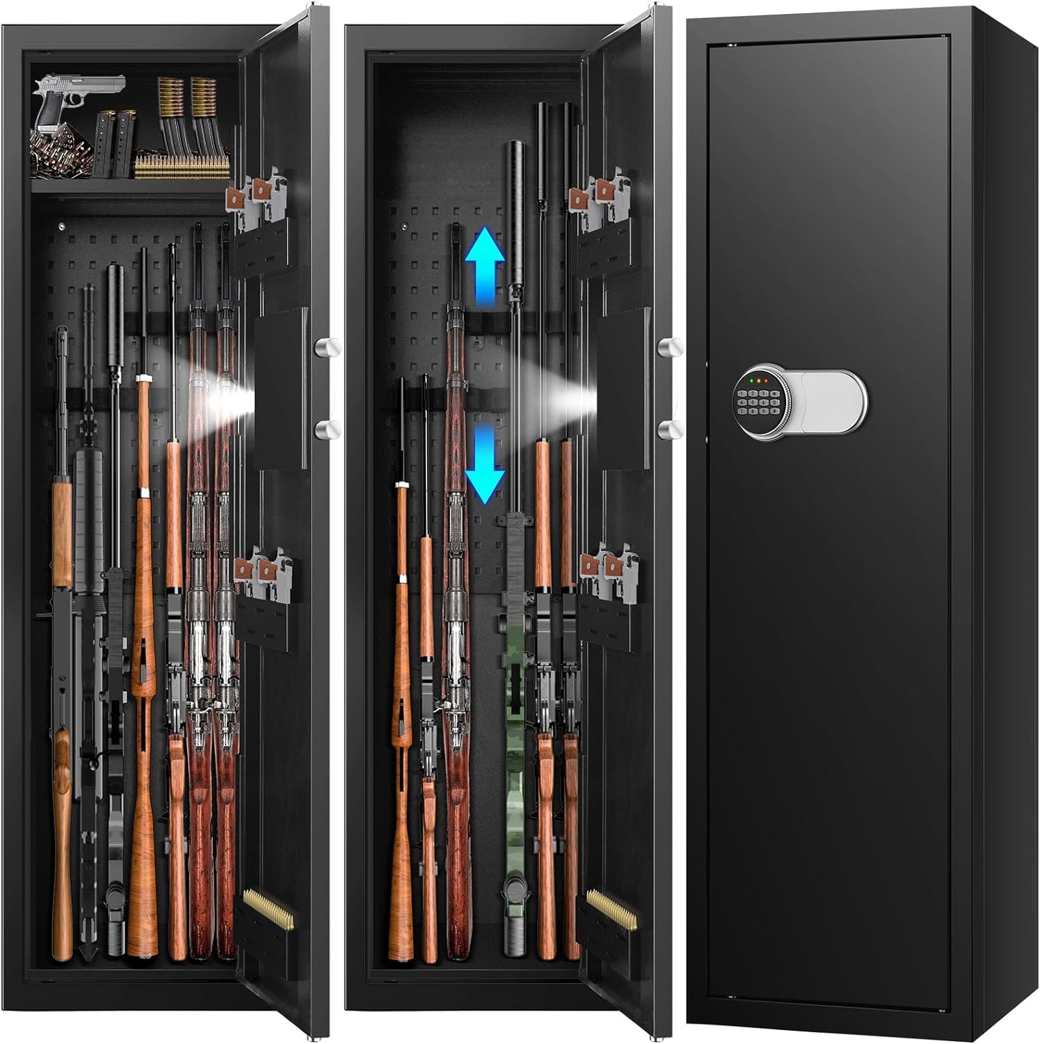 [𝟐𝟎𝟐𝟒 𝐔𝐩𝐠𝐫𝐚𝐝𝐞𝐝] 7-8 Fireproof Gun Safe,Anti-Theft Gun Safes for Home Rifle and Pistols,Gun Cabinet,Gun Safes & Cabinets,Rifle Safe,Gun Cabinet for Rifles and Shotguns with Storage Shelves