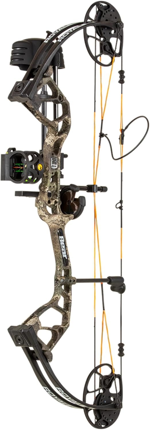 Bear Archery Royale Ready to Hunt Compound Bow Package for Adults and Youth, 12”- 27” Draw Length, 5-50 Lbs Draw Weight, Up to 290 FPS, Limbs Made in USA, Limited Life-Time Warranty