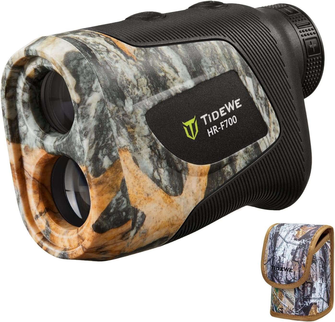 TIDEWE Hunting Rangefinder with Rechargeable Battery, 700/1000Y Camo Laser Range Finder 6X Magnification, Distance/Angle/Speed/Scan Multi Functional Waterproof Rangefinder with Case