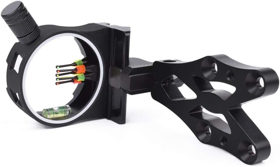 GPP 5 Pin Bow Sight - .029 Fiber, Brass Pin, Aluminum Machined - Right and Left Handed,with LED Sight Light