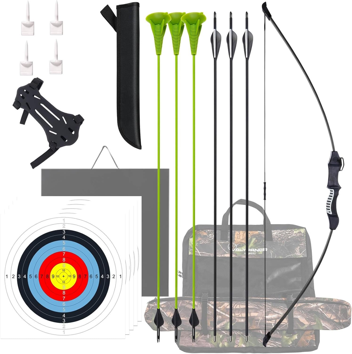 45" Bow and Arrow Set for Teens Youth Beginners Bow kit for Backyard Sport with 6 Arrows, Target & Quiver Indoor and Outdoor for Children and Teenagers 8-15 Years