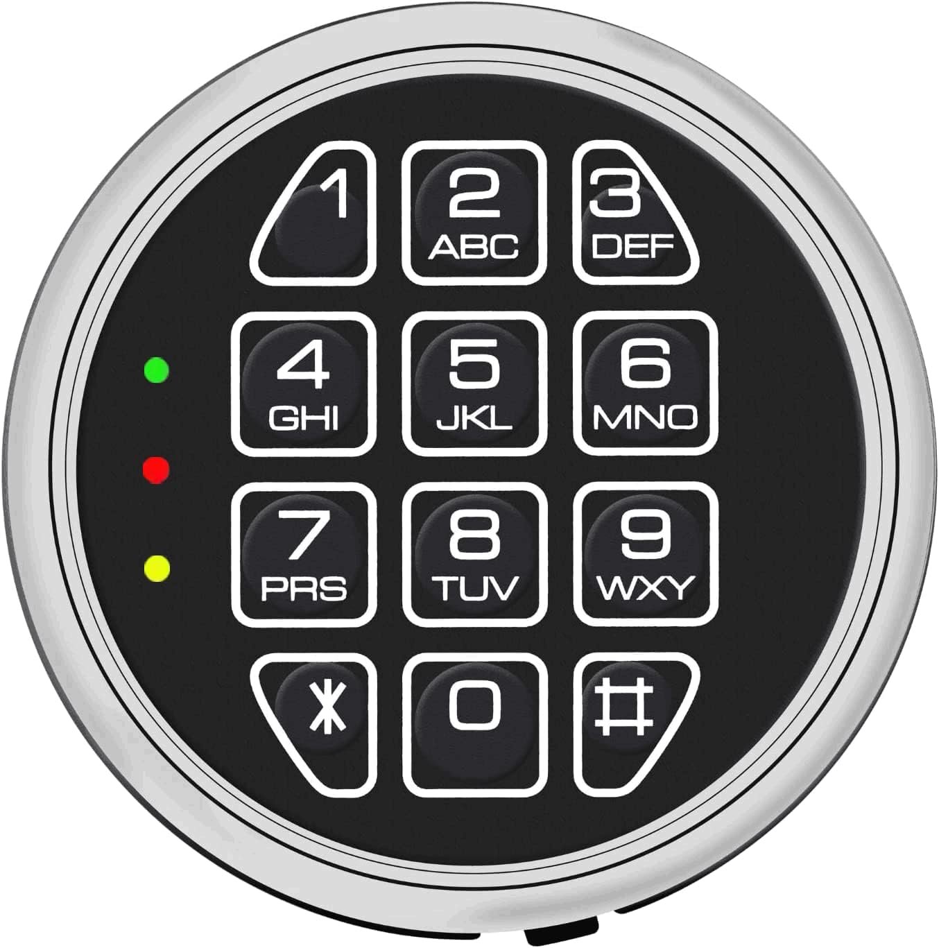 Gun Safe Replacement Lock Chrome Digital Keypad Electronic Lock, Solenoid Safe Lock Mechanism, 14 Pin DIY Safe Lock