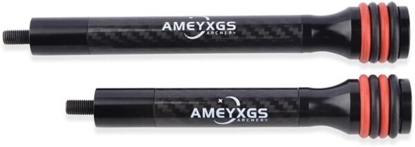 AMEYXGS 6/8/10/12 Inch Archery Bow Stabilizer Carbon Fiber Balance Bar Rod Side Rod Stabilizer Dampen Weight for Compound Bow Recurve Bow Accessory