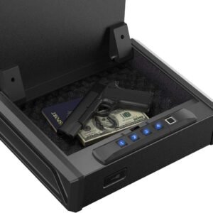 RPNB Gun Safe, Quick Access Gun Safe for Handgun, Pistol Safe with Biometric Fingerprint or Quick Electronic Keypad