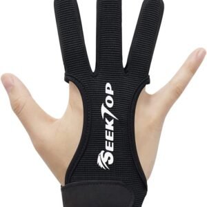 Seektop Archery Gloves Shooting Hunting Leather Three Finger Protector for Youth Adult Beginner