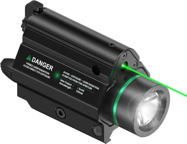 Feyachi Green/Red Laser Light Combo LED 1000 Lumen Weapon Light Flashlight with Picatinny Rail Mount for Pistol Rifle Rechargeable