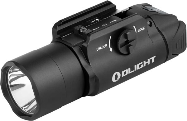 OLIGHT PL Turbo Weaponlight, 800-Lumen 515 Meters Long-Range Tactical Flashlight, 66,300 High Candela Compact Rail-Mounted Light with Strobe Function and Rail Locating Keys, Fits Picatinny and GL Rail