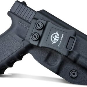 POLE.CRAFT IWB Kydex Holster Custom Fit: Glock 19 19X 25 44 45 (Gen 1 2 3 4 5) & Glock 23 32 (Gen 3 4) - Inside Waistband Carry - Adj. Cant Retention, Cover Mag-Button, No Wear, No Jitter