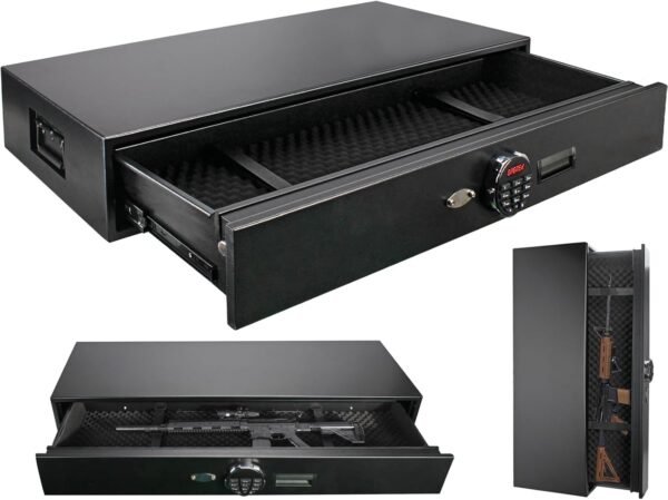 Heavy-duty Under Bed Safe, Rapid Gun Storage Safe Drawer Safe for AR Rifle Ammo Pistol Accessories for Home and Vehicle