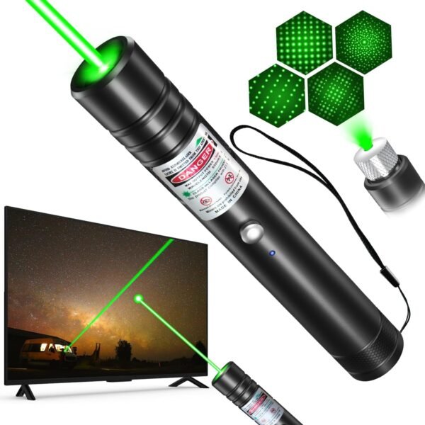 [Professional] Rechargeable Green Beam Light Flashlight Long Distance Range for TV/LED/LCD Screens Tactical Flashlights Presentation Office/Outdoors/Astronomic/Construction [001]