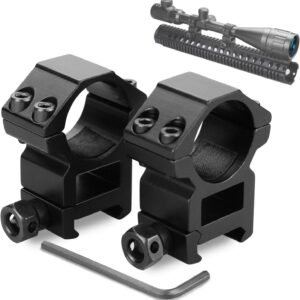 Scope Rings, Rifle Scope Mount High Profile Scope Mounts for Picatinny Rail (1 inch, Set of 2)