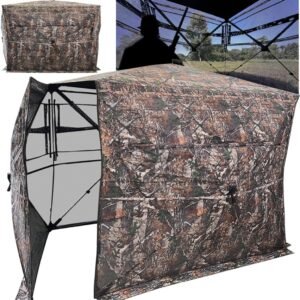 Full Open Door 2-3 Person 360 Degree See Through Ground Hunting Blind Camouflage Pop Up Duck Turkey Deer Hunting Blinds Tent