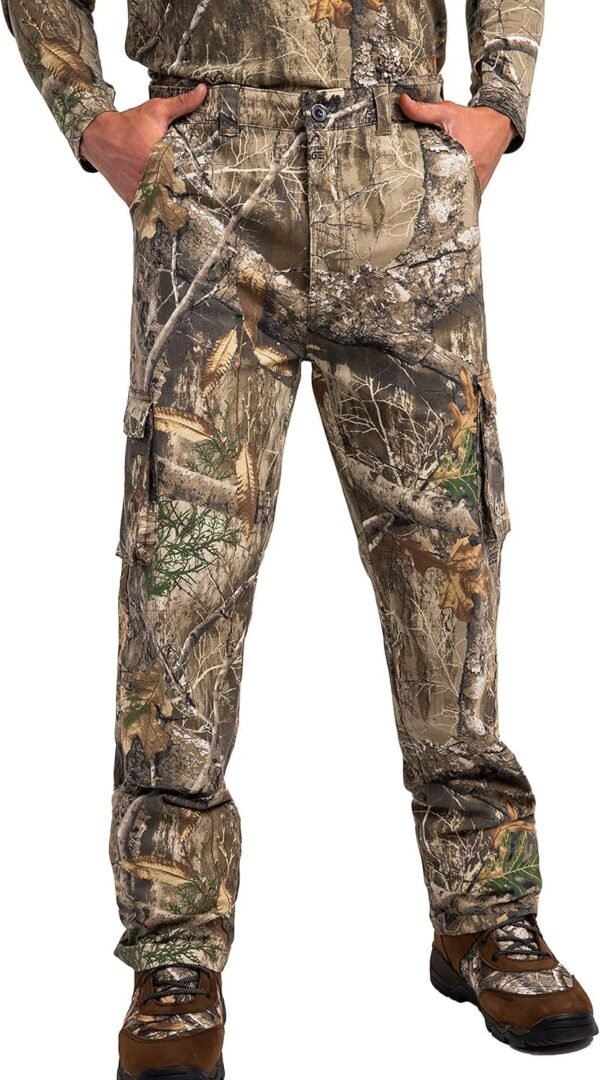Realtree Men's Camo Hunting Pants, Durable Cargo Pants with 6-Pocket, Comfort Fit, Men's Outdoor Pants