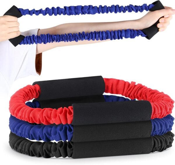 3 Pcs Archery Bow Strength Trainer 30 40 50 Lbs Arm Strength Exercise Band Rubber Stretch Bands Archery Accessories for Archery Bow Practice Shooting Accessories