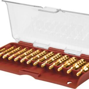 Tipton 13-Piece Brass Jag Set with Storage Case for Rifle Cleaning and Maintenance