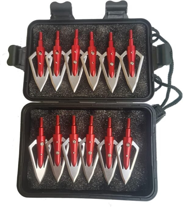 Stainless Steel Hunting Archery Broadheads Blades Grain Screw-in Arrow Heads Tips Compatible with Traditional Bows Archery Broad Crossbow Recurve