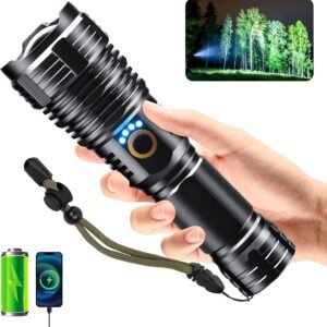 Sinvimes Rechargeable Flashlights High Lumens, 990000LM LED Powerful Super Bright Flash Light, 5 Mode Zoomable Tactical Flashlights High Powered, Waterproof Linternas for Home, Emergencies, Camping