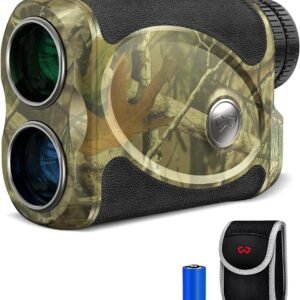 WOSPORTS Hunting Rangefinder, 800/1200 Yards Laser Range Finder with Bow Hunting Mode (Angle, Height, Horizontal Distance), Target Lock Vibration, Scanning, Carrying Case Included