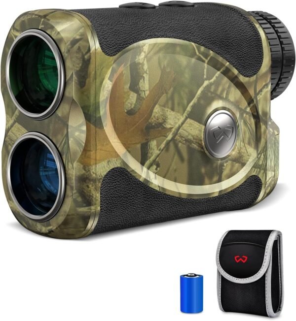 WOSPORTS Hunting Rangefinder, 800/1200 Yards Laser Range Finder with Bow Hunting Mode (Angle, Height, Horizontal Distance), Target Lock Vibration, Scanning, Carrying Case Included