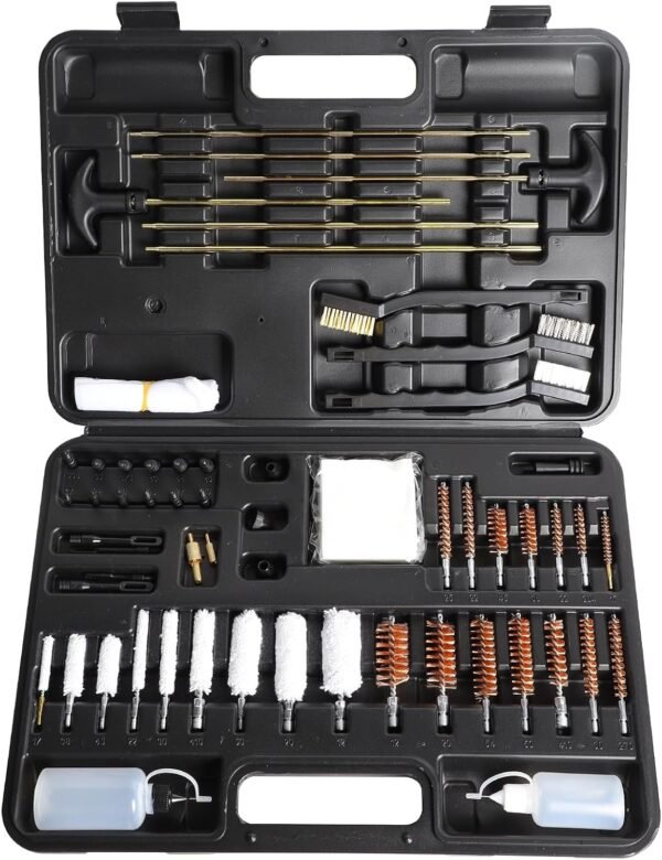 ANALIM Universal Gun Cleaning Kit for Pistol, Shotgun, Rifle, Handgun, Airgun, Revolver and Gun Accessories, Cleaning Kit with Brushes, Jags, Portable Case