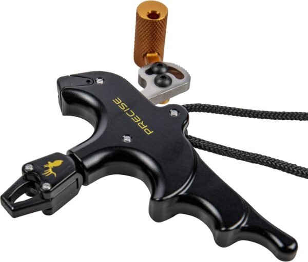 Trophy Ridge Precise Bow Archery Release - 4-Finger Design for Full Drawing Power, Torque-Free 360° Rotation, Smooth Release, Adjustable Thumb Trigger and Caliper Tension, Sling Wrist Strap Included