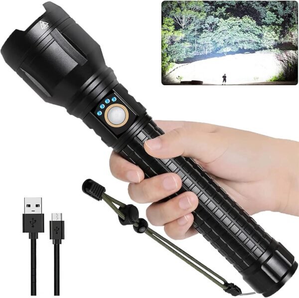 LBE Rechargeable Led Flashlights, Super Bright 990,000 High Lumens Flashlights with 5 Modes, IPX7 Waterproof Handheld Large Flash Light Powerful Flashlight for Emergencies Camping