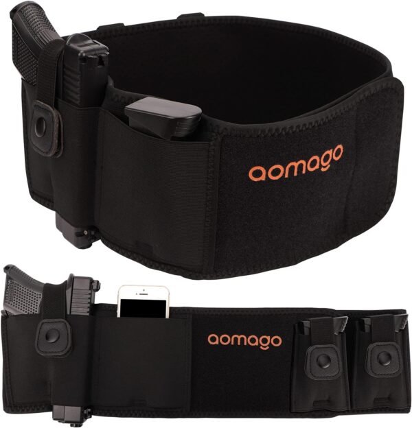 Belly Band Holster for Men Women - Gun Holster for Comfortable Carry Fits Glock, Smith Wesson, Taurus, Ruger, and More-Breathable Neoprene Waistband Holster for Most Pistols and Revolvers
