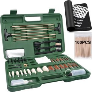 iunio Gun Cleaning Kit, Universal Gun Cleaning Kit for All Caliber Shotgun Pistol Rifle Cleaning Kit with Mat Portable Case