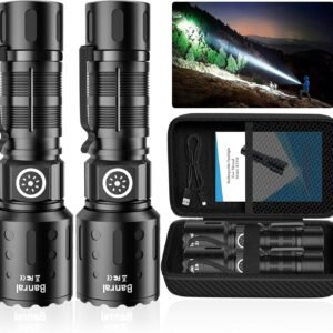 Rechargeable Flashlights 20,000 High Lumens, 1500M Long Throw Super Bright LED Small Powerful Tactical Flashlight with Memory Function, 6Modes Pocket Waterproof Flash Light for Camping,Emergency