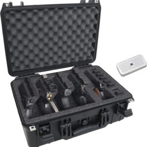 Case Club 5 Pistol and 20 Magazine Pre-Cut Heavy Duty Waterproof Case with Included Silica Gel Canister to Help Prevent Gun Rust (Upgraded Gen-3)