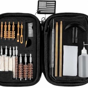 Gun Cleaning Kit Universal Handgun Cleaning Kit 25 in 1 Pistol Cleaning Kit for .22 .357/.38/9mm .40 .45 Caliber Gun Brush Tools Gun Accessories