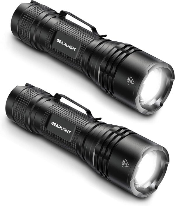GearLight LED Tactical Flashlights High Lumens - Mini Flashlights for EDC Carry - Compact Powerful Emergency Flashlights Made from Military-Grade Aluminum - Drop Resistant and Water Resistant