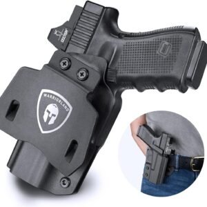WARRIORLAND OWB Holster Optic Cut Compatible with Glock 17/19, G43/43X(NO MOS), Hellcat, Taurus G2C/G3C, M&P Shield 9, M&P 9/380 Shield EZ, P320, Outside Waistband 1.75 Inch Paddle, Adj. Retention