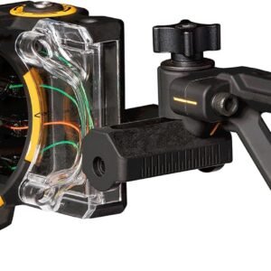 Trophy Ridge React H4 Bow Sight - 4 Pin Sight, Tool Less Windage and Elevation Adustability, 2nd Axis Leveling, Adjustable Click Light