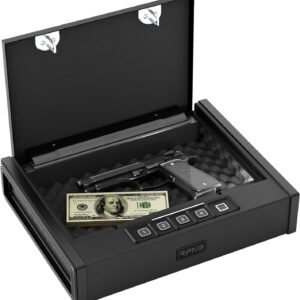 RPNB Gun Safe, Quick Access Gun Safe for Handgun, Pistol Safe with Biometric Fingerprint or Quick Electronic Keypad