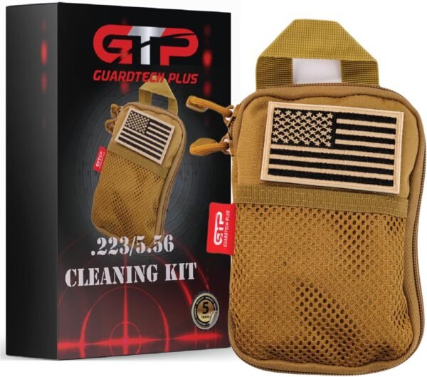 Gun Cleaning Kit .223/5.56- .223 Cleaning Kit & Rifle Cleaning Kit 5.56 - Complete Cleaning System with Brushes, Mop, Brass Jag, Bore Rope Cleaner, Rods & Patches,Molle Bag