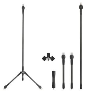 AMEYXGS Archery Bow Stabilizer Set 4/5/10/12/28/30 inch 3k Carbon Bow Balance Bar with Stabilizer Rubber and Weights for Recurve Bow and Compound Bow (45° V bar, Black, 1x 30 inch,2X 12inch,1x 5inch)