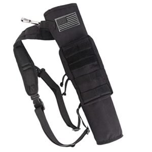 KRATARC Archery Lightweight Back Arrow Quiver Dual Use Foldable Compact Hip Arrows Bag with Molle System Pocket Hanged for Target Shooting Hunting (Black)
