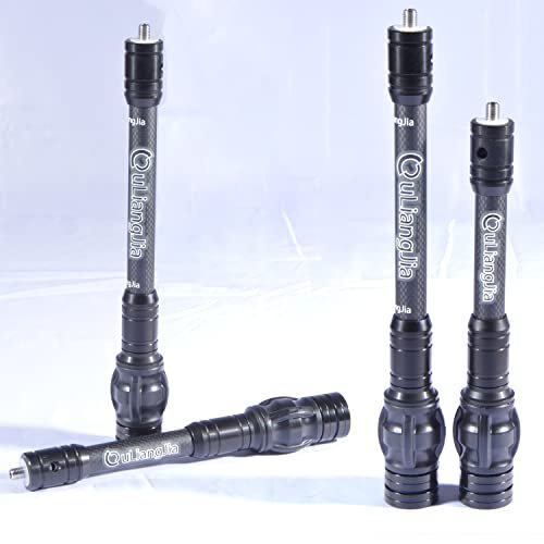 Upgrade Archery Stabilizer, Compound Bow Alloy Metal Shock Absorber Stabilizer Universal Archery Vibration Damper Dampening Stabilizer (Balck Red