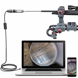 Teslong Rigid Rifle Borescope, Gun Cleaning Camera with LED Lights and Right-Angle Mirror. 26-Inch-Long Rod Fits .20 Caliber, and Larger, Firearms Easily. Works with Android, Windows and MacBook