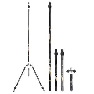ZSHJGJR Archery Balance Bar Set 5/12/30 inch Carbon Fiber Bow Stabilizer Kit Includes Main Rod Side Rod Extend Rod with Rubber Stabilizer Ball & Counter Weight for Recurve Bow & Compound Bow (Black)