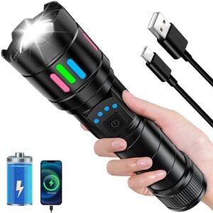 TIROFLX 2025 Super Bright 1000000LM 13 Modes Adjustable Small Flashlight, Zoomable and Long Battery LED Flash Light, IP67 Waterproof Tactical Flashlight for Outdoor Emergency Camping Hiking Hunting